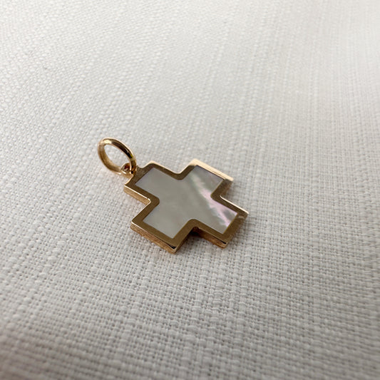 Dije cruz suiza en oro rosa