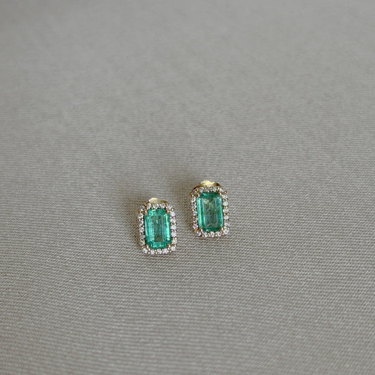 Aretes de Esmeraldas con diamantes