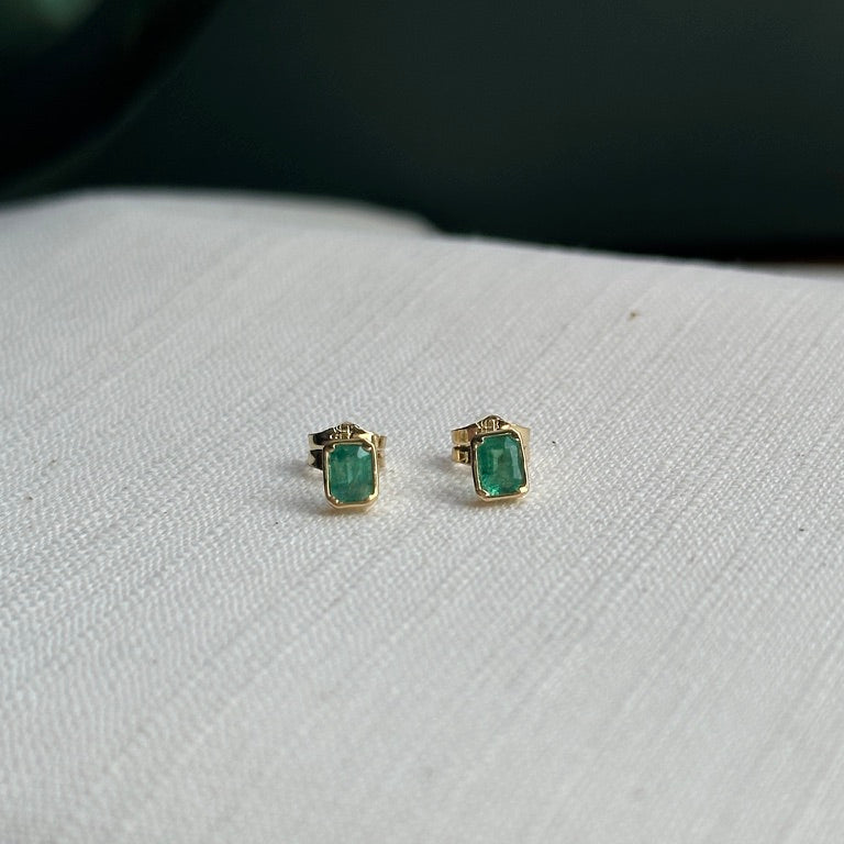 Aretes de Esmeraldas rectangulares