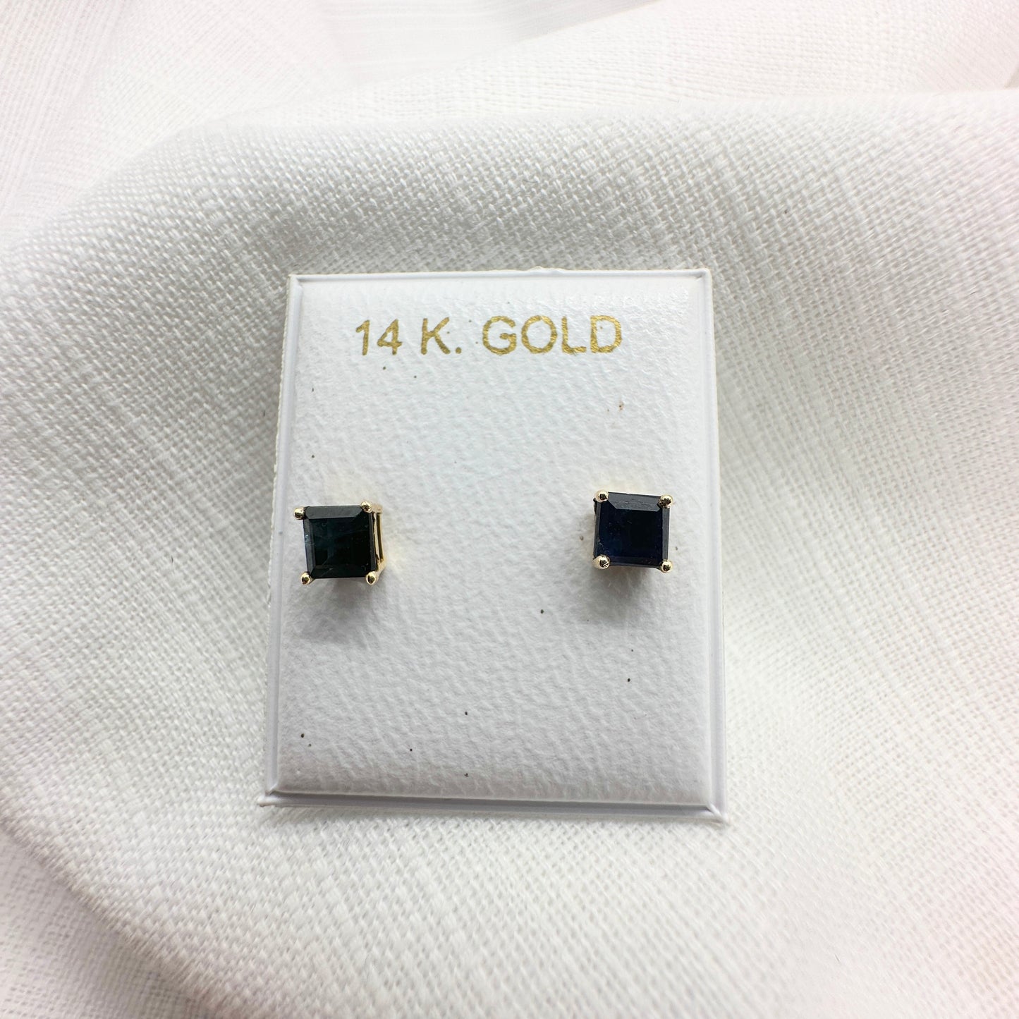 Aretes de Zafiro cuadrados