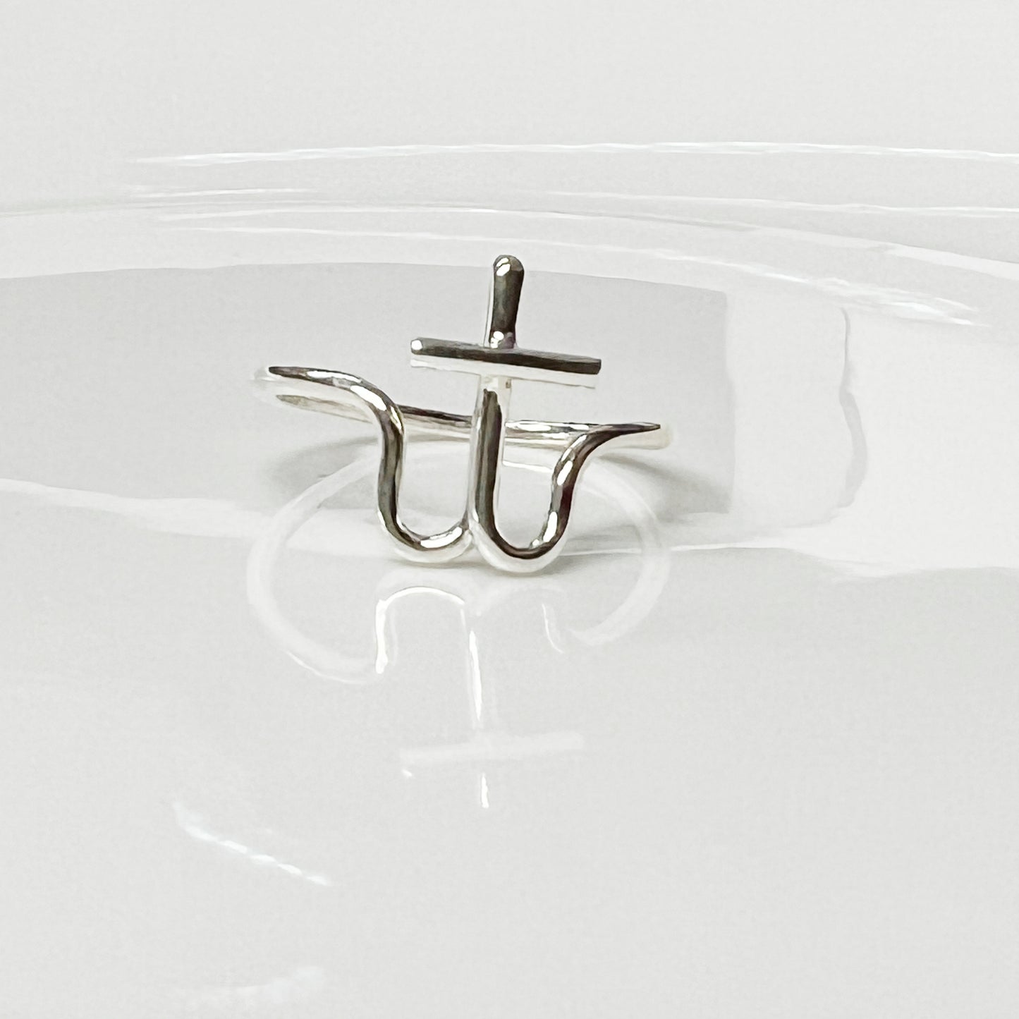 Anillo de plata inicial t