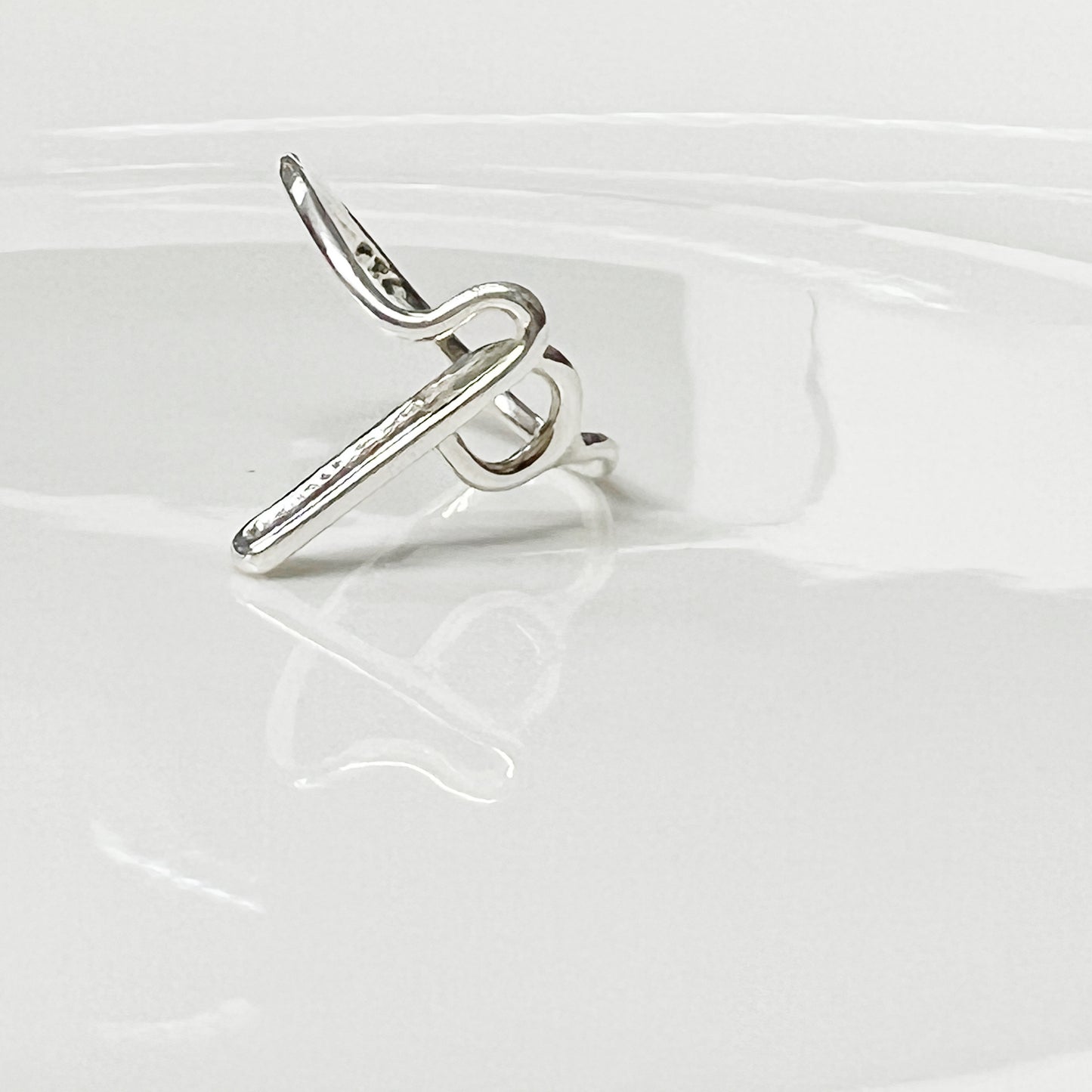 Anillo de plata inicial p / d