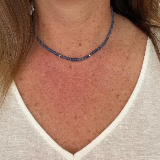 Collar de Zafiros con oro de 10k