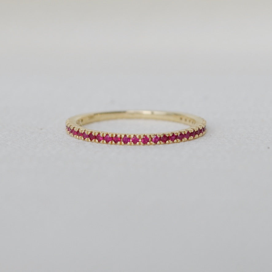 Churumbela de Rubíes en oro amarillo de 14k