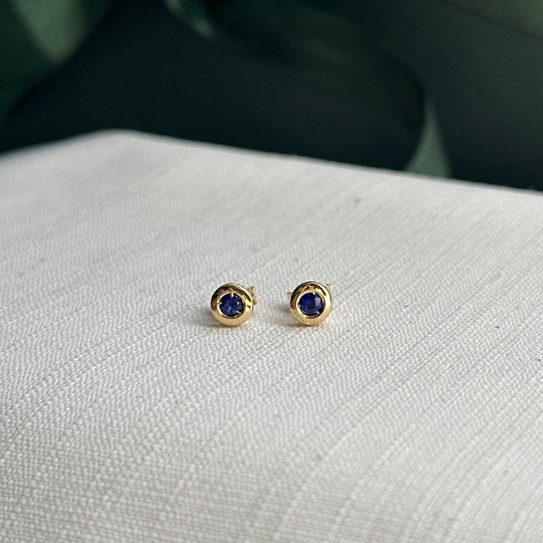 Aretes de Zafiro biselados