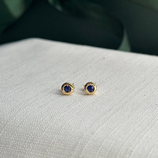 Aretes de Zafiro biselados