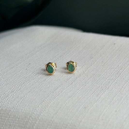 Aretes de Esmeraldas mini pera