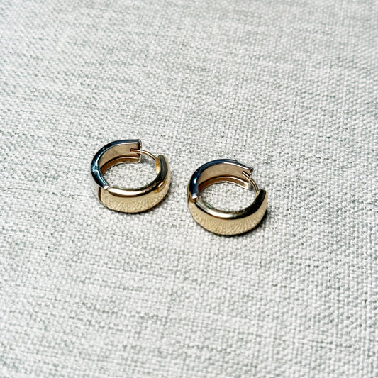 Arracadas bicolor en 14k