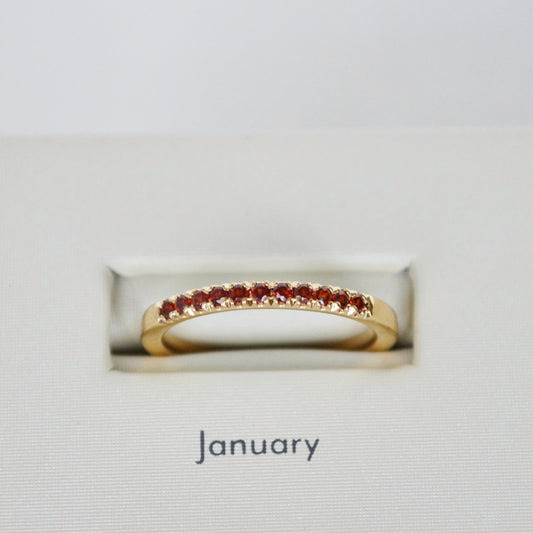 Churumbela de Granates en oro 14k piedra del mes de Enero