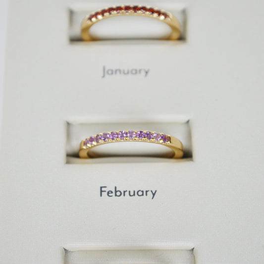 Churumbela de Amatista en oro 14k piedra del mes de Febrero