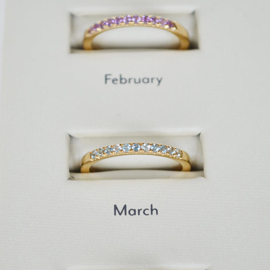 Churumbela de Aguamarina en oro 14k piedra del mes de Marzo