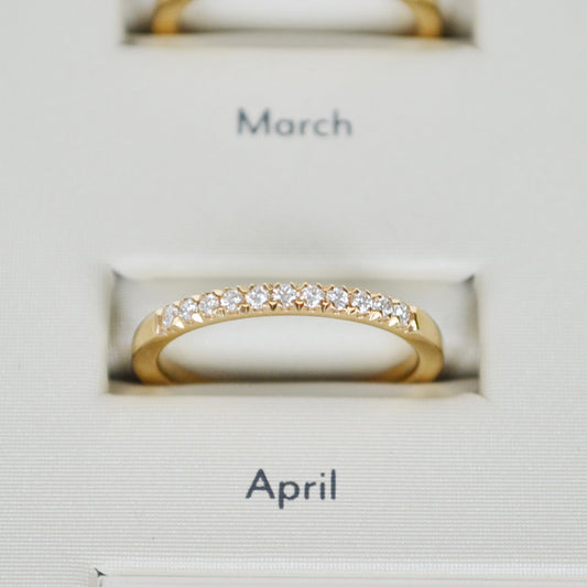 Churumbela de Diamante en oro 14k piedra del mes de Abril