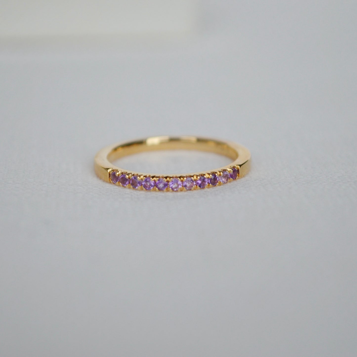 Churumbela de Amatista en oro 14k piedra del mes de Febrero