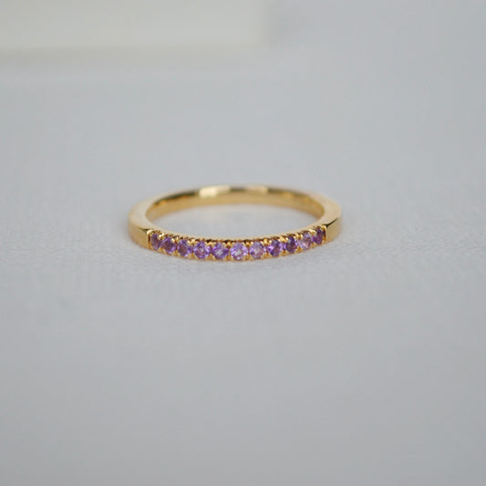 Churumbela de Amatista en oro 14k piedra del mes de Febrero