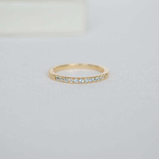 Churumbela de Aguamarina en oro 14k piedra del mes de Marzo