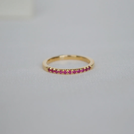 Churumbela de Rubíes en oro 14k piedra del mes de Julio