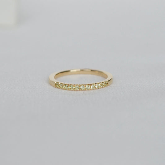 Churumbela de Peridotos en oro 14k piedra del mes de Agosto