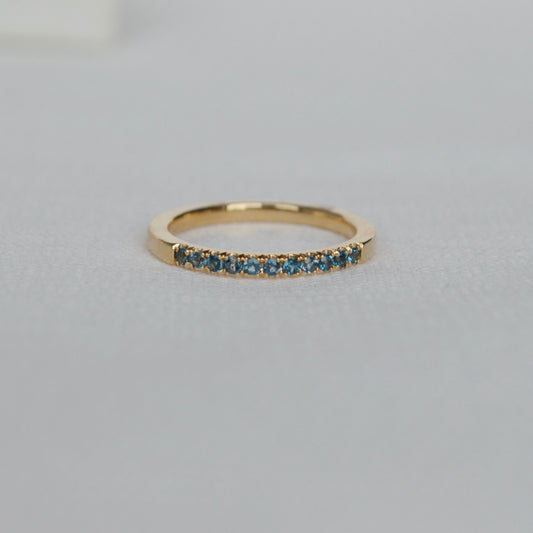 Churumbela de Topacios London Blue en oro 14k piedra del mes de Diciembre