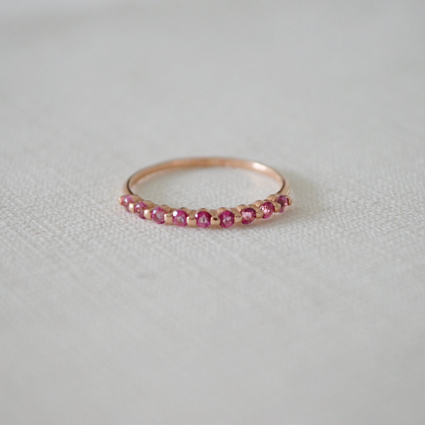 Churumbela de Topacios Rosas en oro rosa de 14K