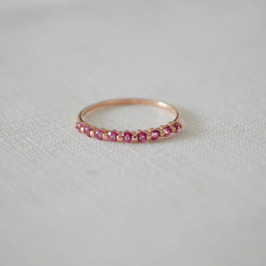 Churumbela de Topacios Rosas en oro rosa de 14K