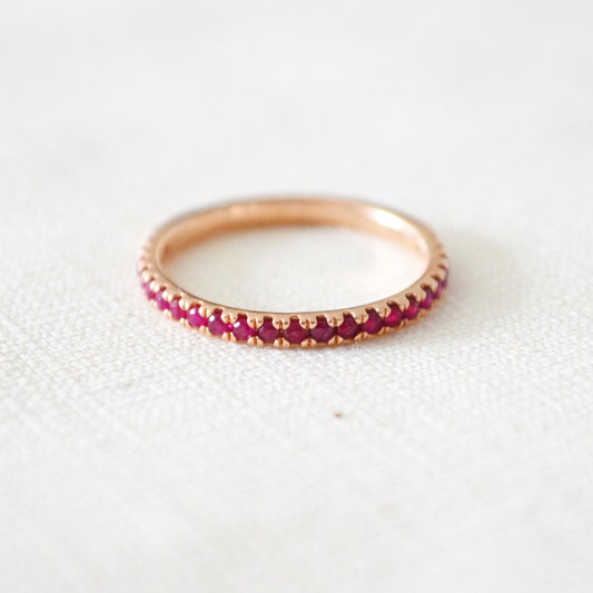 Churumbela de Rubíes en oro rosa de 14k