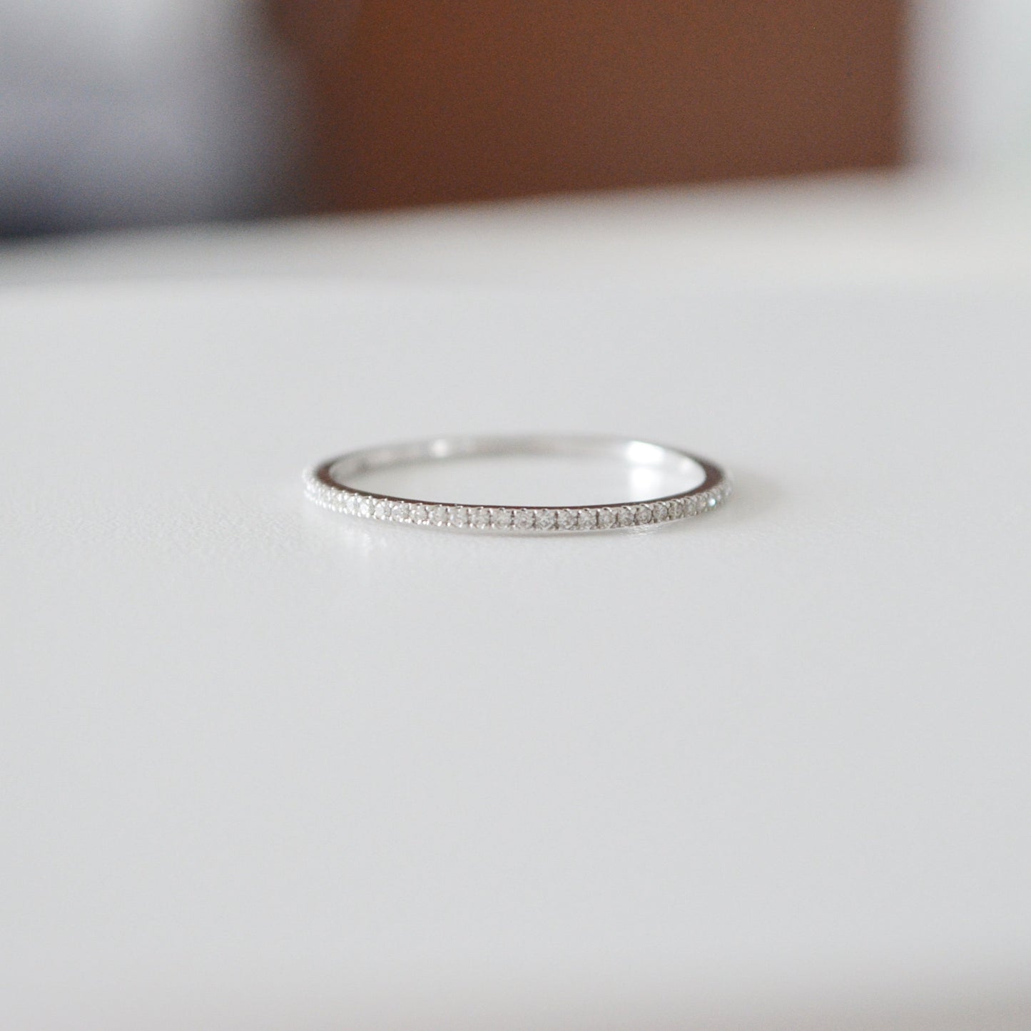 Churumbela de diamantes en oro blanco de 14k