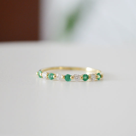 Churumbela de Diamantes y Esmeraldas en oro de 14K