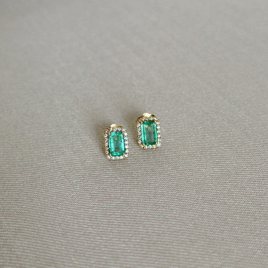 Aretes de Esmeraldas con diamantes