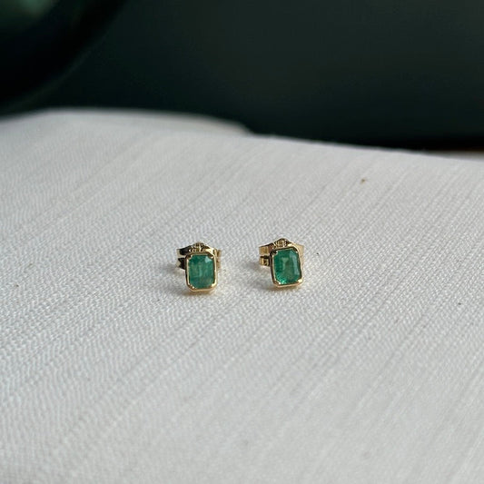 Aretes de Esmeraldas rectangulares