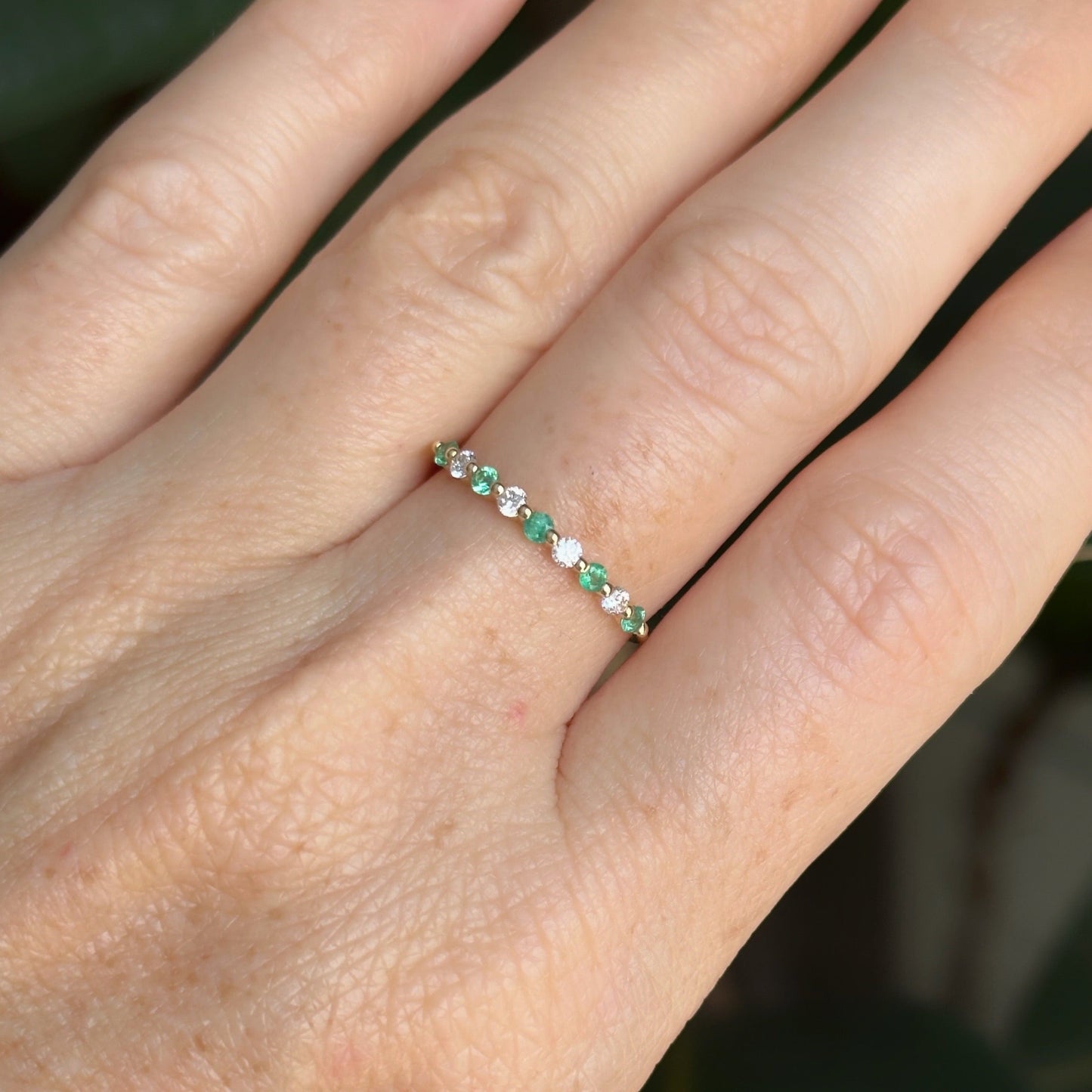 Churumbela de Diamantes y Esmeraldas en oro de 14K